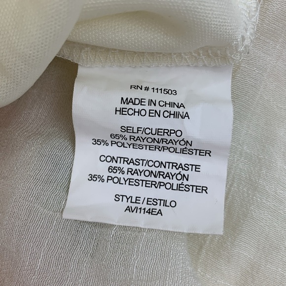 Anthropologie Fig and Flower embroidered Ruffled Sleeve Dress Small Creme Pink - Picture 13 of 14